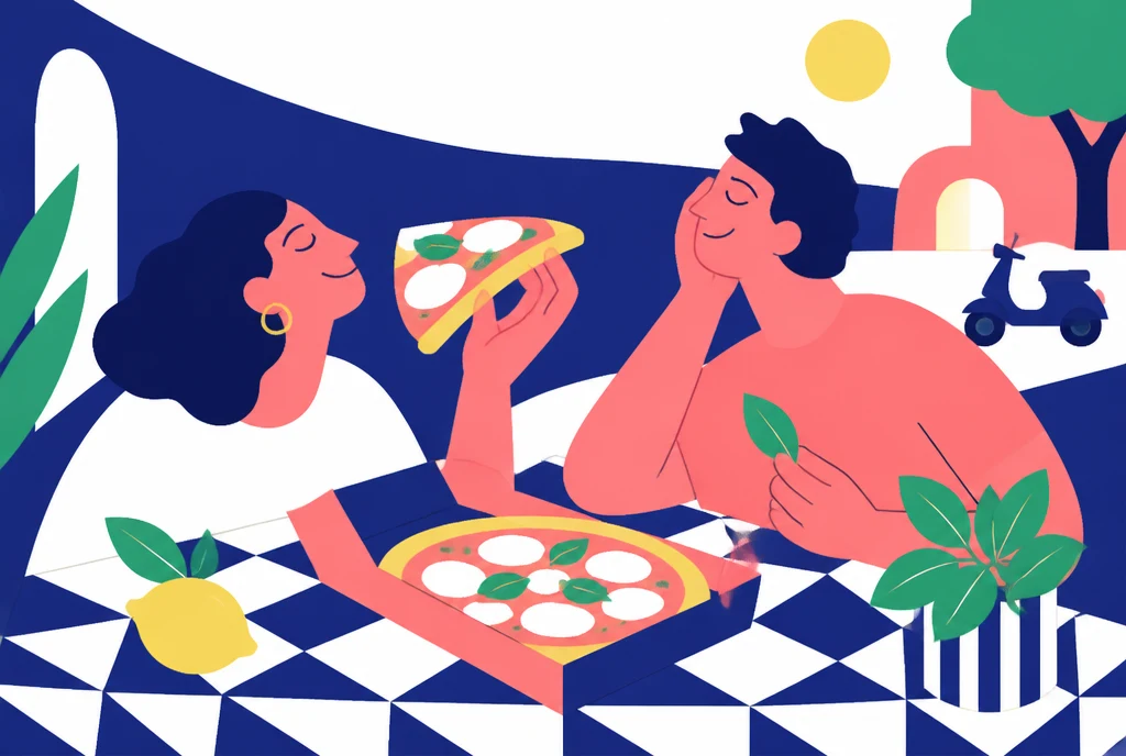Un moment de partage autour d’une pizza